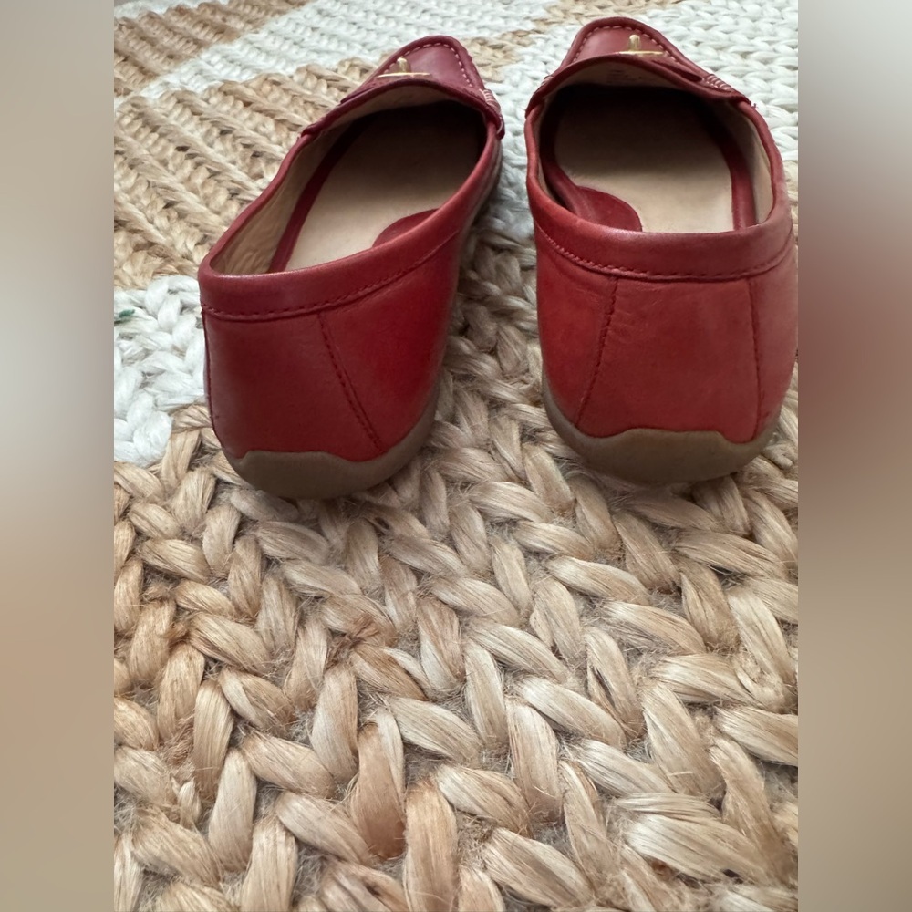 Coach Burgundy Red Darcie Leather Loafers with Gold Brass Lock Accent, 8.5 - Picture 6 of 6